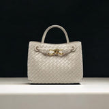 Alyn | Black Woven Mini Leather Tote Bag – Effortless Elegant and Timeless Appeal