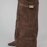 Elvira Enkellaarsjes voor Dames | Elegante laarzen met plateauzool, blokhak en rits