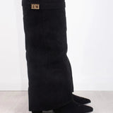 Elvira Enkellaarsjes voor Dames | Elegante laarzen met plateauzool, blokhak en rits