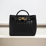 Alyn | Black Woven Mini Leather Tote Bag – Effortless Elegant and Timeless Appeal