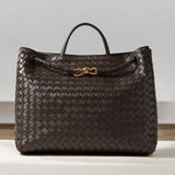 Alyn | Black Woven Mini Leather Tote Bag – Effortless Elegant and Timeless Appeal