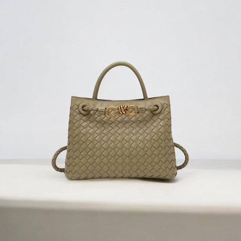 Alyn | Zwarte Geweven Mini Leren Tote Bag – Moeiteloze Elegant en Tijdloze Aantrekkingskracht