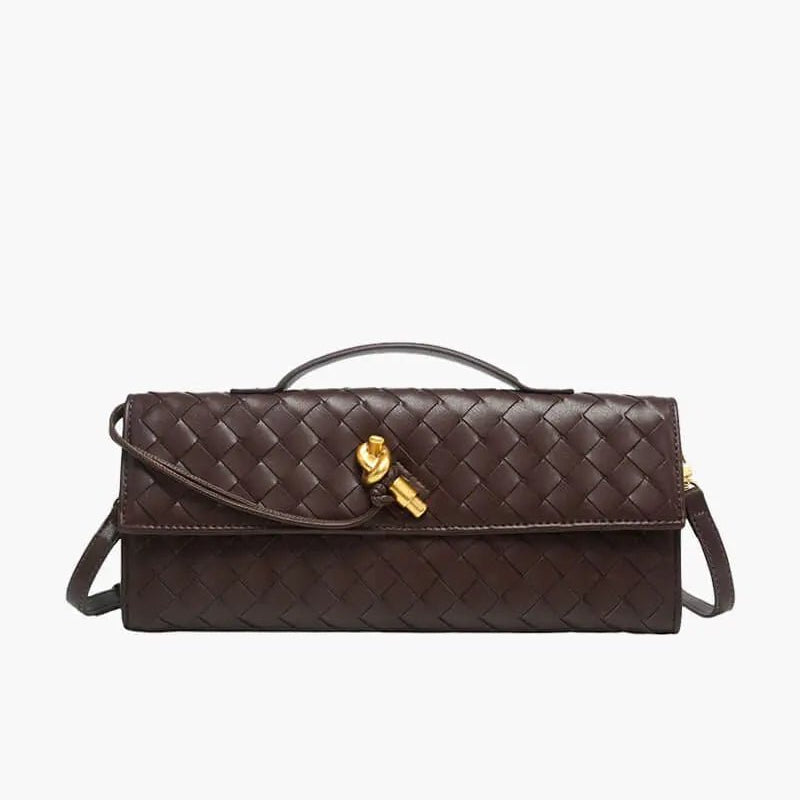 Isla | Zwarte Geweven Leren Schoudertas – Moderne Luxe