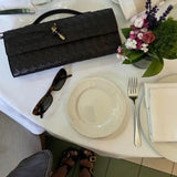 Isla | Zwarte Geweven Leren Schoudertas – Moderne Luxe