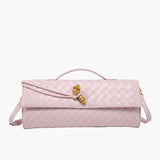 Isla | Zwarte Geweven Leren Schoudertas – Moderne Luxe