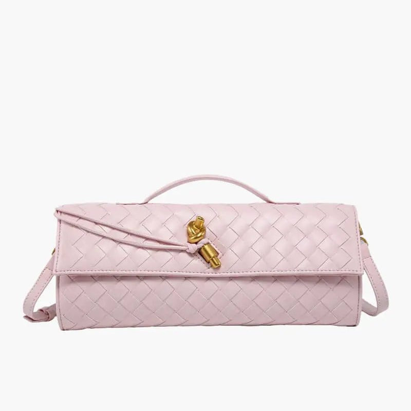 Isla | Zwarte Geweven Leren Schoudertas – Moderne Luxe