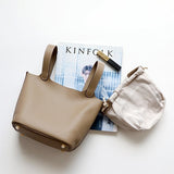 Azrielle | Premium Vegan Leer Litchi Grain Buckle Tas met Handvat en Binnenzak