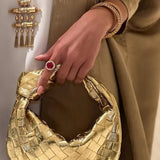 Isla | Luxe Zwarte Geweven Knoop Tas – Elegant & Veelzijdig