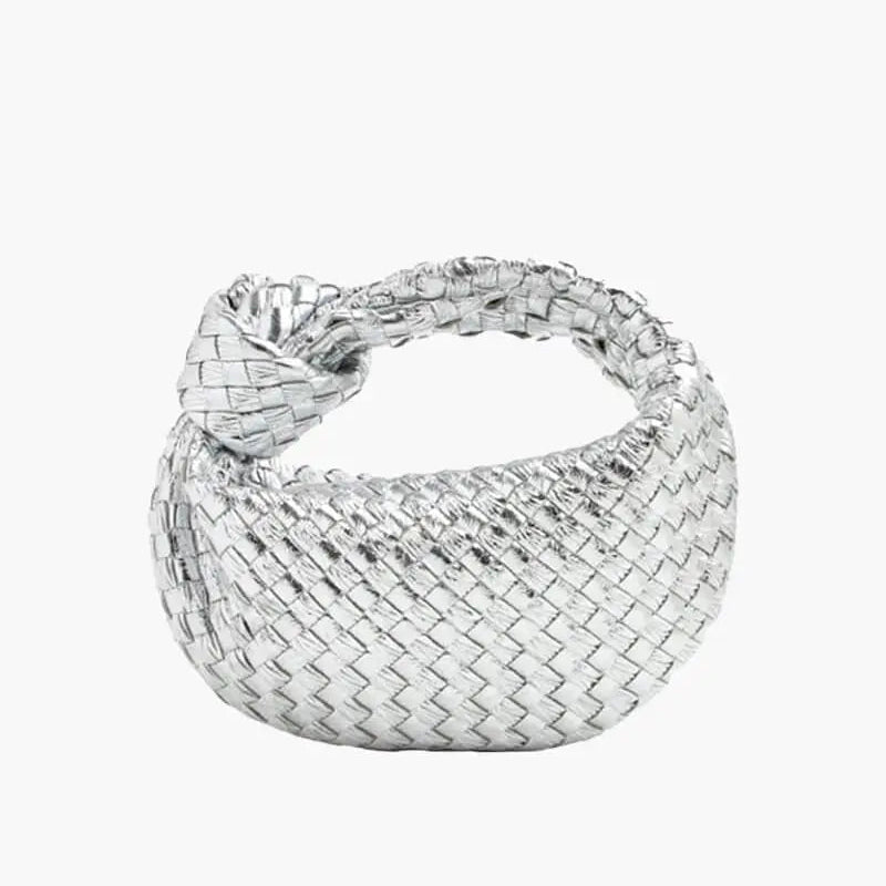 Isla | Luxe Zwarte Geweven Knoop Tas – Elegant & Veelzijdig