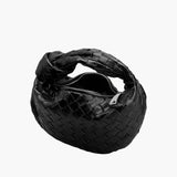 Isla | Luxe Zwarte Geweven Knoop Tas – Elegant & Veelzijdig